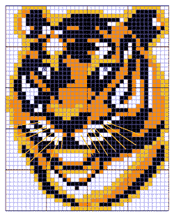 Бесплатная схема вышивки крестом тигра
